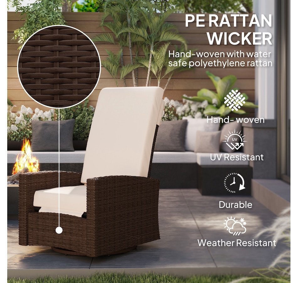 Image 964415_ALTMORE35.jpg, Product 964-415 / Price $289.99 - $304.99, Outsunny PE Rattan Outdoor Swivel Chair with 360° Swivel from Outsunny on TSC.ca's Home & Garden department