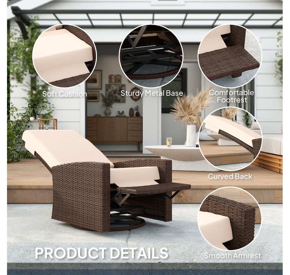 Image 964415_ALTMORE37.jpg, Product 964-415 / Price $289.99 - $304.99, Outsunny PE Rattan Outdoor Swivel Chair with 360° Swivel from Outsunny on TSC.ca's Home & Garden department