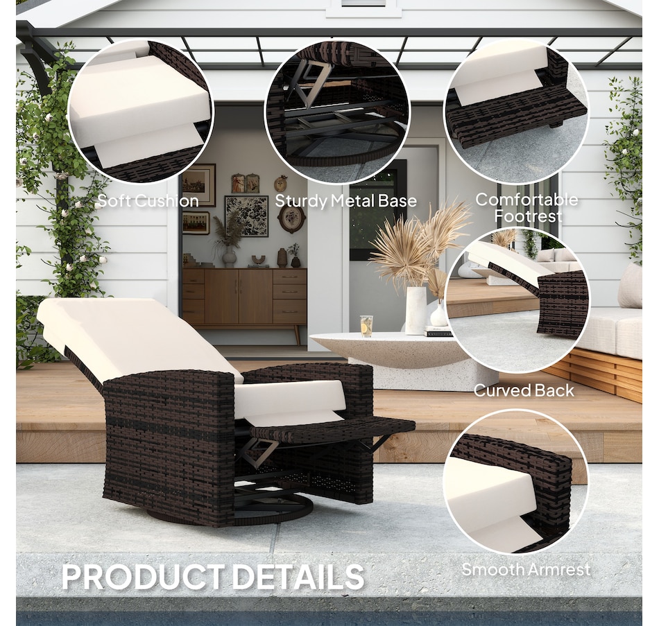 Image 964415_ALTMORE5.jpg, Product 964-415 / Price $289.99 - $304.99, Outsunny PE Rattan Outdoor Swivel Chair with 360° Swivel from Outsunny on TSC.ca's Home & Garden department