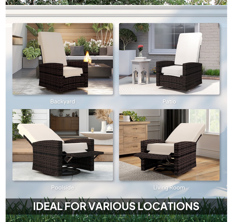 Image 964415_ALTMORE6.jpg, Product 964-415 / Price $289.99 - $304.99, Outsunny PE Rattan Outdoor Swivel Chair with 360° Swivel from Outsunny on TSC.ca's Home & Garden department
