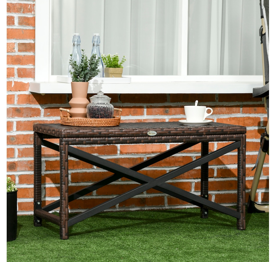 Image 964417_ALTMORE1.jpg, Product 964-417 / Price $74.99, Outsunny End Table w/ Plastic Board Under the Table Top Side Table, Brown from Outsunny on TSC.ca's Home & Garden department