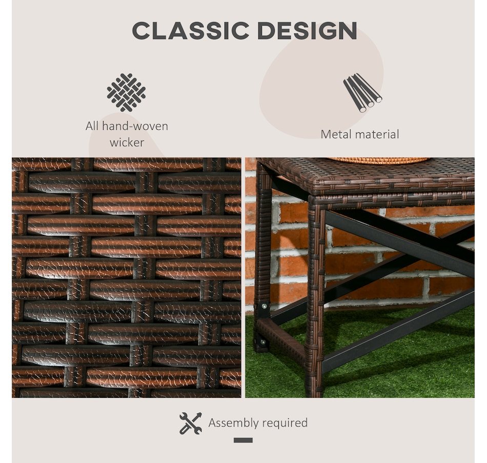 Image 964417_ALTMORE3.jpg, Product 964-417 / Price $74.99, Outsunny End Table w/ Plastic Board Under the Table Top Side Table, Brown from Outsunny on TSC.ca's Home & Garden department