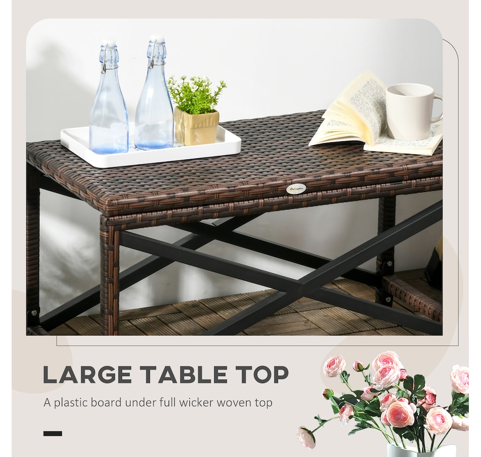 Image 964417_ALTMORE4.jpg, Product 964-417 / Price $74.99, Outsunny End Table w/ Plastic Board Under the Table Top Side Table, Brown from Outsunny on TSC.ca's Home & Garden department