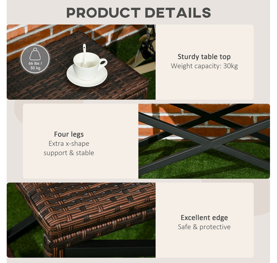 Image 964417_ALTMORE5.jpg, Product 964-417 / Price $74.99, Outsunny End Table w/ Plastic Board Under the Table Top Side Table, Brown from Outsunny on TSC.ca's Home & Garden department