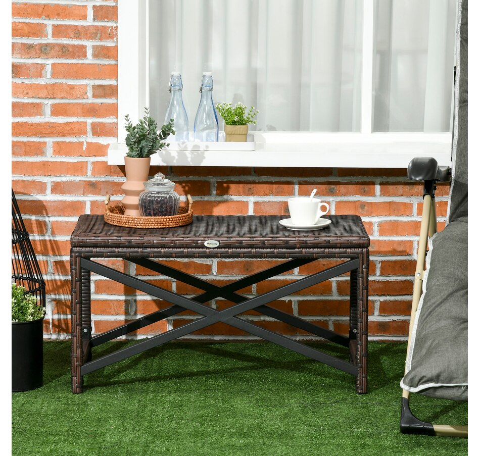Image 964417_ALTMORE6.jpg, Product 964-417 / Price $74.99, Outsunny End Table w/ Plastic Board Under the Table Top Side Table, Brown from Outsunny on TSC.ca's Home & Garden department