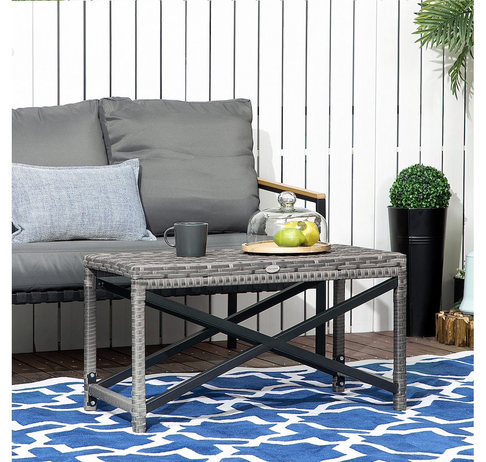 Image 964417_ALTMORE9.jpg, Product 964-417 / Price $74.99, Outsunny End Table w/ Plastic Board Under the Table Top Side Table, Brown from Outsunny on TSC.ca's Home & Garden department