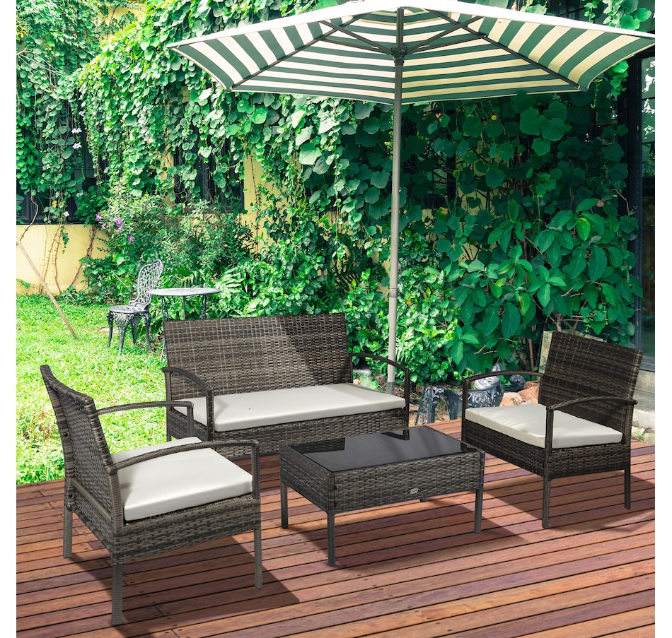 Image 964426_ALTMORE1.jpg, Product 964-426 / Price $219.99, Outsunny 4 Pieces Patio Furniture Set with A Loveseat from Outsunny on TSC.ca's Home & Garden department