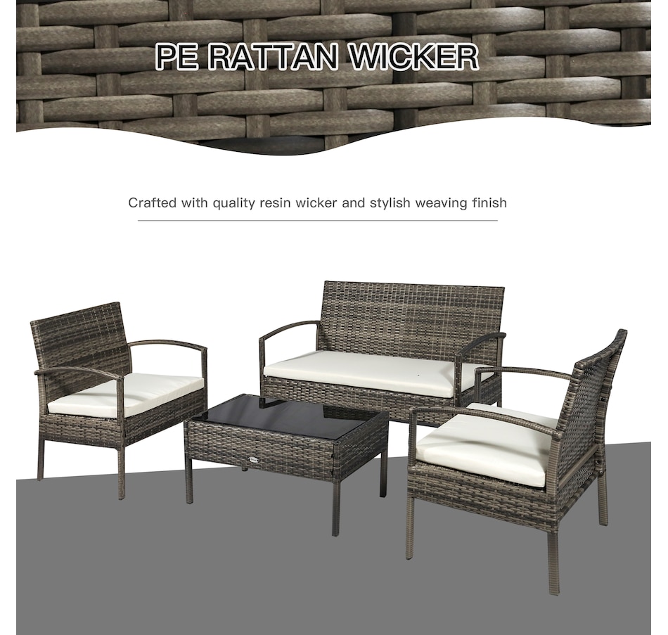 Image 964426_ALTMORE4.jpg, Product 964-426 / Price $219.99, Outsunny 4 Pieces Patio Furniture Set with A Loveseat from Outsunny on TSC.ca's Home & Garden department