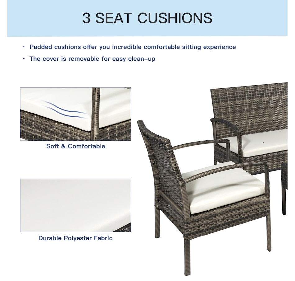 Image 964426_ALTMORE6.jpg, Product 964-426 / Price $219.99, Outsunny 4 Pieces Patio Furniture Set with A Loveseat from Outsunny on TSC.ca's Home & Garden department