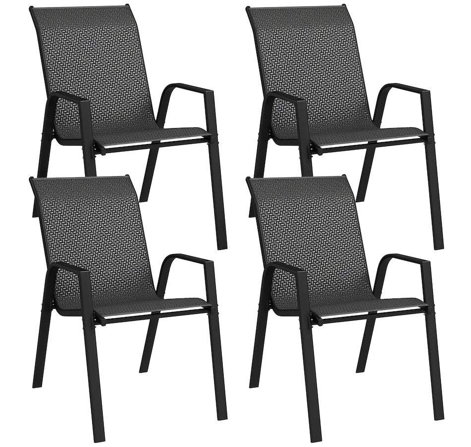 Image 964429.png, Product 964-429 / Price $189.99, Outsunny PE Rattan Outdoor Dining Chairs Set of 4 from Outsunny on TSC.ca's Home & Garden department