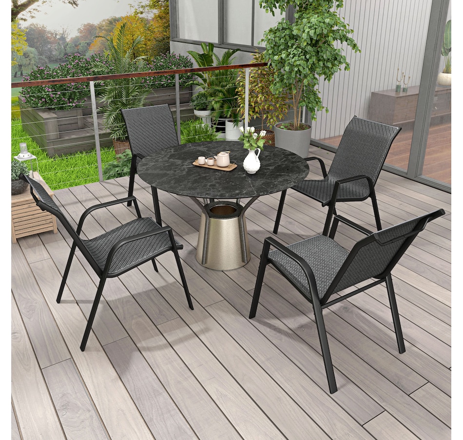 Image 964429_ALTMORE1.jpg, Product 964-429 / Price $189.99, Outsunny PE Rattan Outdoor Dining Chairs Set of 4 from Outsunny on TSC.ca's Home & Garden department