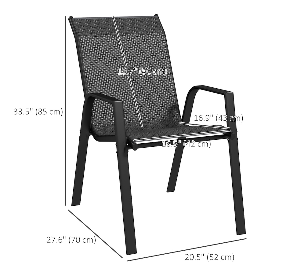 Image 964429_ALTMORE2.jpg, Product 964-429 / Price $189.99, Outsunny PE Rattan Outdoor Dining Chairs Set of 4 from Outsunny on TSC.ca's Home & Garden department