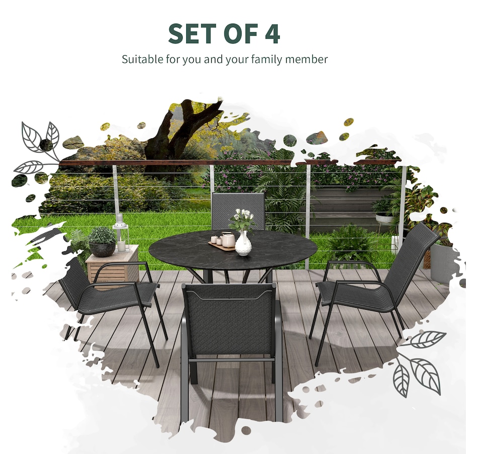 Image 964429_ALTMORE3.jpg, Product 964-429 / Price $189.99, Outsunny PE Rattan Outdoor Dining Chairs Set of 4 from Outsunny on TSC.ca's Home & Garden department