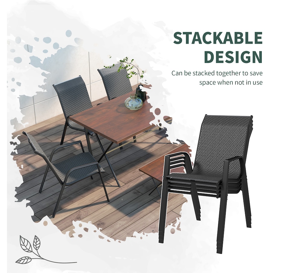 Image 964429_ALTMORE4.jpg, Product 964-429 / Price $189.99, Outsunny PE Rattan Outdoor Dining Chairs Set of 4 from Outsunny on TSC.ca's Home & Garden department