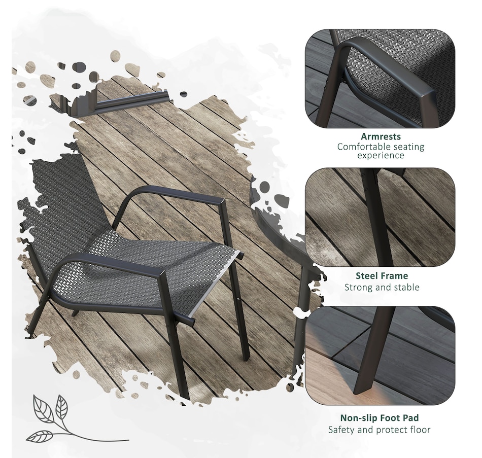 Image 964429_ALTMORE6.jpg, Product 964-429 / Price $189.99, Outsunny PE Rattan Outdoor Dining Chairs Set of 4 from Outsunny on TSC.ca's Home & Garden department