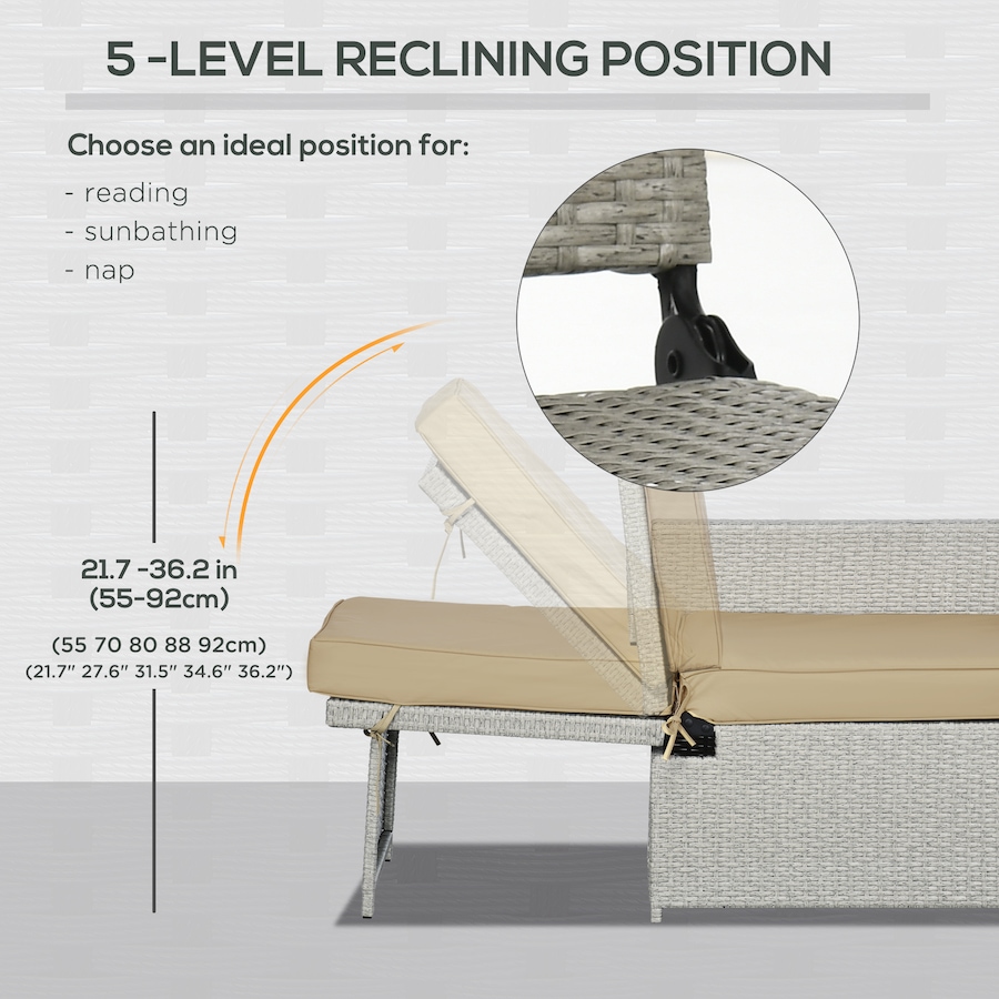 Image 964432_ALTMORE5.jpg, Product 964-432 / Price $629.99, Outsunny Patio Lounger w/ Storage Table and Ottomans Recliner Sofa, Khaki from Outsunny on TSC.ca's Home & Garden department
