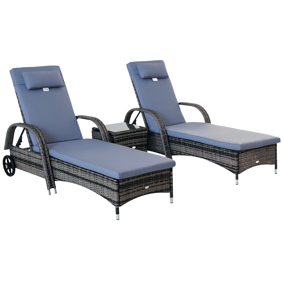 Image 964436.png, Product 964-436 / Price $484.99, Outsunny 3 Pieces Patio Rattan Chaise Lounge Set from Outsunny on TSC.ca's Home & Garden department