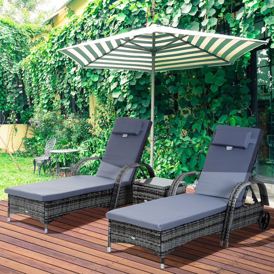Image 964436_ALTMORE1.jpg, Product 964-436 / Price $484.99, Outsunny 3 Pieces Patio Rattan Chaise Lounge Set from Outsunny on TSC.ca's Home & Garden department