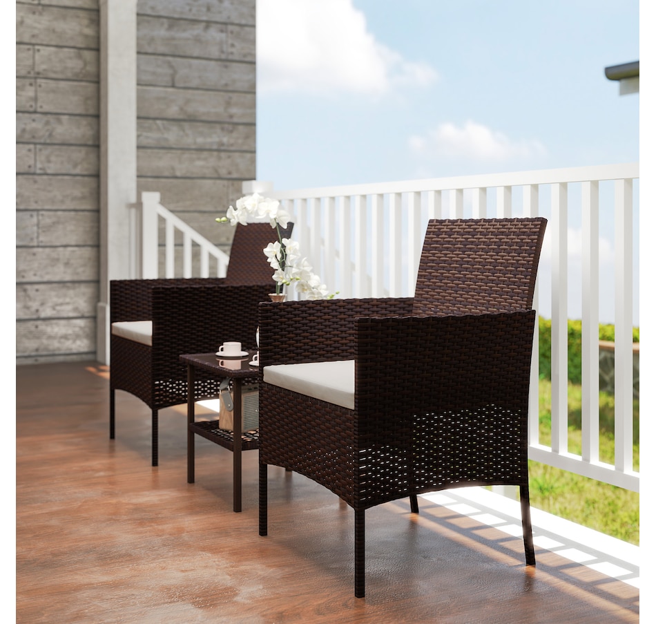 Image 964440_ALTMORE7.jpg, Product 964-440 / Price $144.99, Outsunny 3 Piece Wicker Patio Furniture Bistro Set with Cushions, Beige from Outsunny on TSC.ca's Home & Garden department