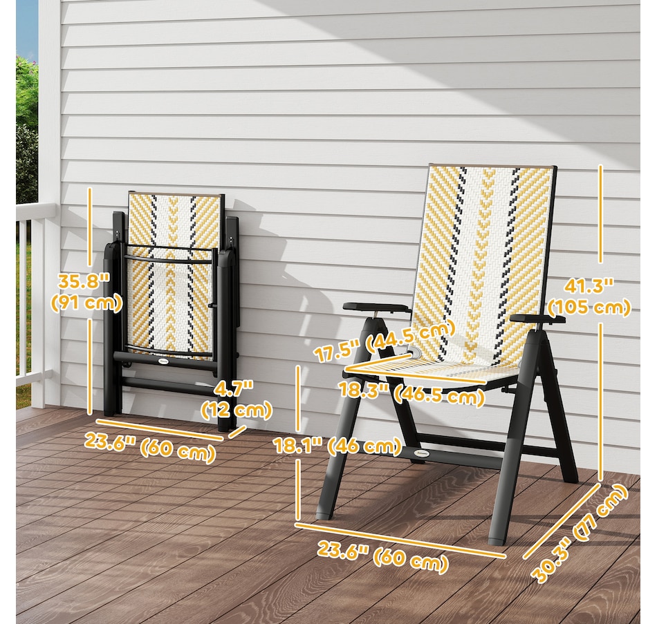 Image 964442_ALTMORE2.jpg, Product 964-442 / Price $160.99, Outsunny Outdoor Wicker Chairs Set of 2 with 5-Position Adjustable Backrest from Outsunny on TSC.ca's Home & Garden department