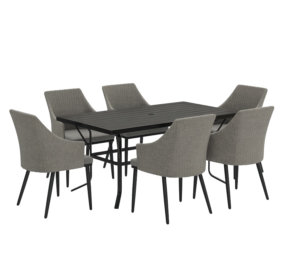 Image 964449.png, Product 964-449 / Price $834.99, Outsunny 7 Piece Wicker Patio Furniture Set with Cushions, Umbrella Hole from Outsunny on TSC.ca's Home & Garden department