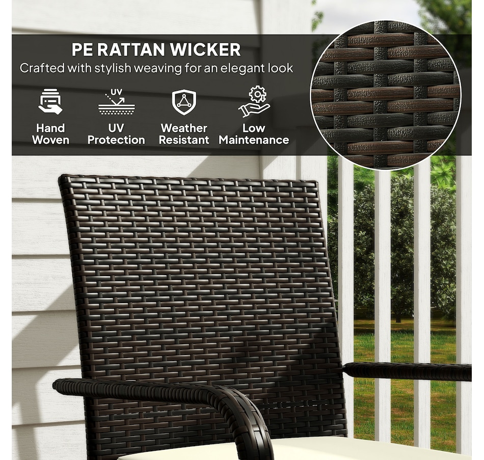 Image 964453_ALTMORE4.jpg, Product 964-453 / Price $129.99, Outsunny 3 Piece Patio Furniture Set, PE Rattan Table w/ Stackable Chairs from Outsunny on TSC.ca's Home & Garden department