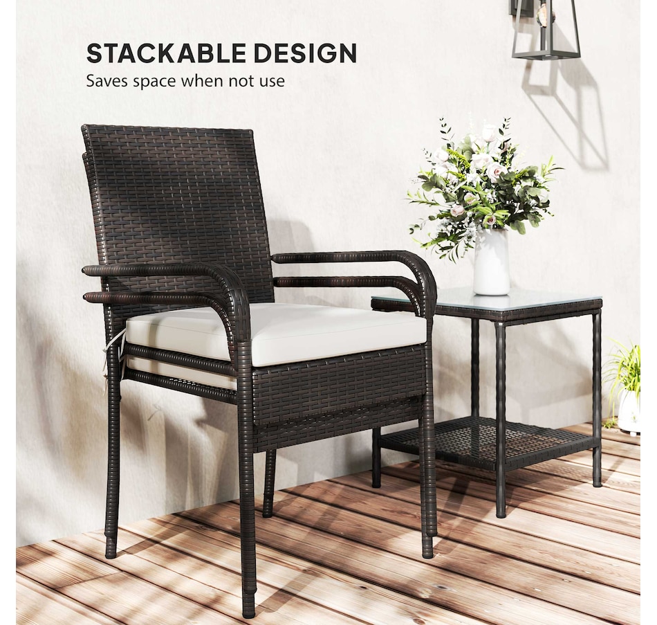 Image 964453_ALTMORE5.jpg, Product 964-453 / Price $129.99, Outsunny 3 Piece Patio Furniture Set, PE Rattan Table w/ Stackable Chairs from Outsunny on TSC.ca's Home & Garden department