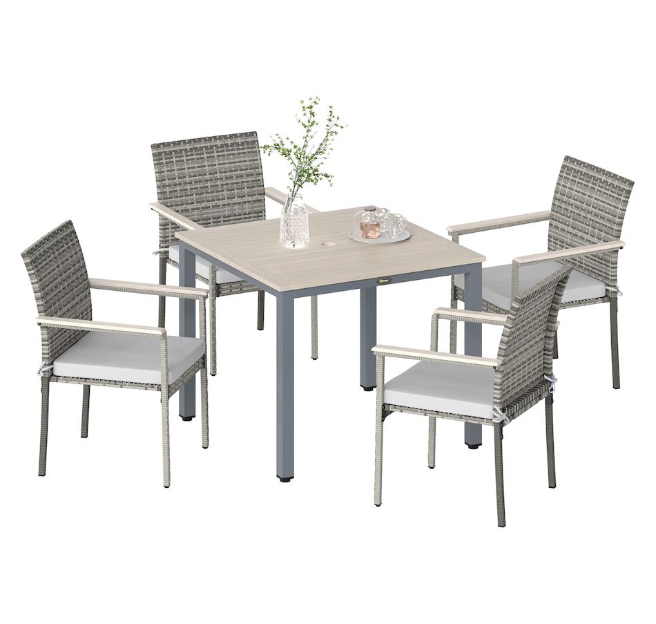 Image 964454.jpg, Product 964-454 / Price $399.99, Outsunny 5 Pieces Wicker Patio Dining Set from Outsunny on TSC.ca's Home & Garden department