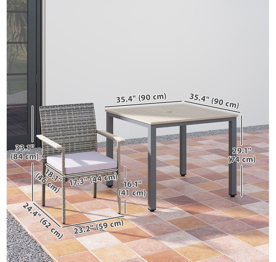 Image 964454_ALTMORE2.jpg, Product 964-454 / Price $399.99, Outsunny 5 Pieces Wicker Patio Dining Set from Outsunny on TSC.ca's Home & Garden department