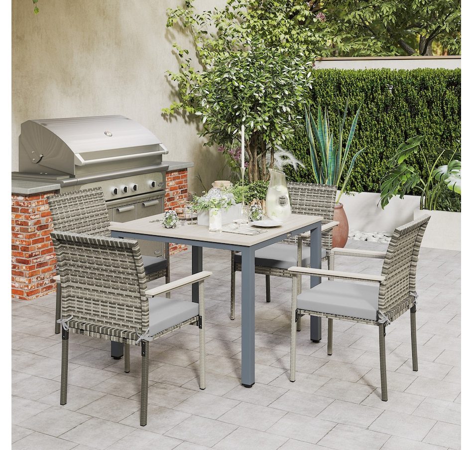 Image 964454_ALTMORE8.jpg, Product 964-454 / Price $399.99, Outsunny 5 Pieces Wicker Patio Dining Set from Outsunny on TSC.ca's Home & Garden department