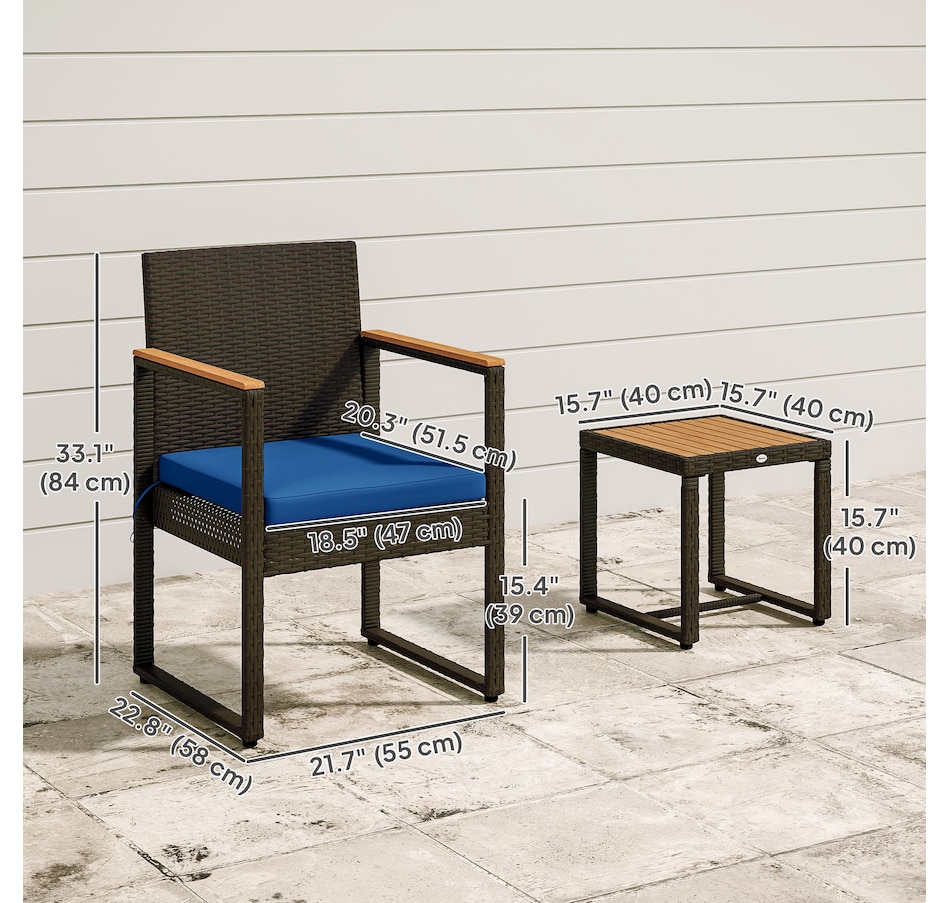 Image 964466_ALTMORE10.jpg, Product 964-466 / Price $179.99, Outsunny 3 Pieces Wicker Patio Furniture Set, Rattan Bistro Set, White from Outsunny on TSC.ca's Home & Garden department