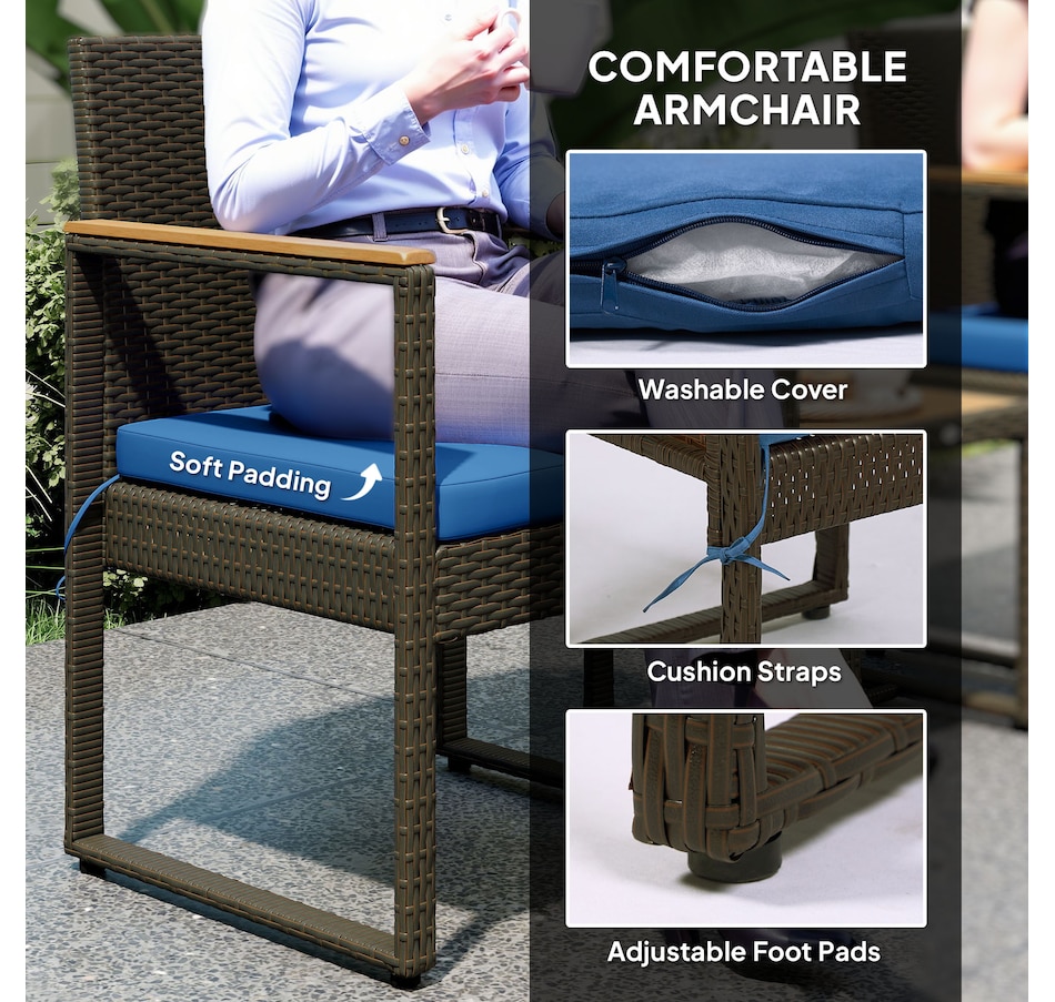 Image 964466_ALTMORE14.jpg, Product 964-466 / Price $179.99, Outsunny 3 Pieces Wicker Patio Furniture Set, Rattan Bistro Set, White from Outsunny on TSC.ca's Home & Garden department