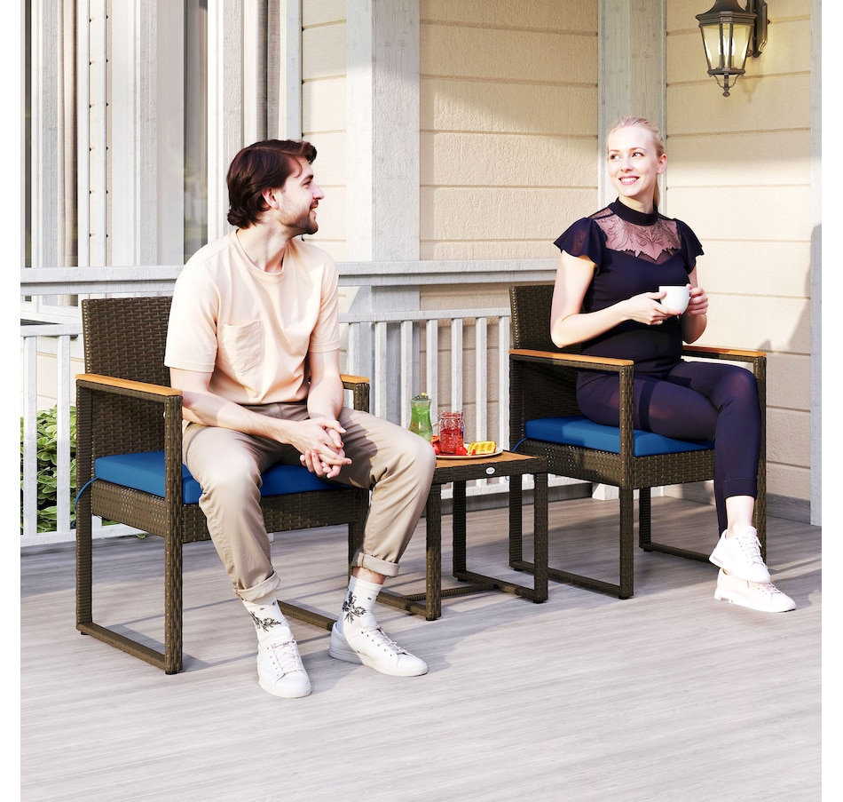 Image 964466_ALTMORE15.jpg, Product 964-466 / Price $179.99, Outsunny 3 Pieces Wicker Patio Furniture Set, Rattan Bistro Set, White from Outsunny on TSC.ca's Home & Garden department