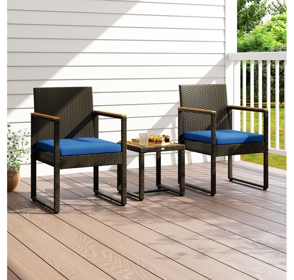 Image 964466_ALTMORE16.jpg, Product 964-466 / Price $179.99, Outsunny 3 Pieces Wicker Patio Furniture Set, Rattan Bistro Set, White from Outsunny on TSC.ca's Home & Garden department