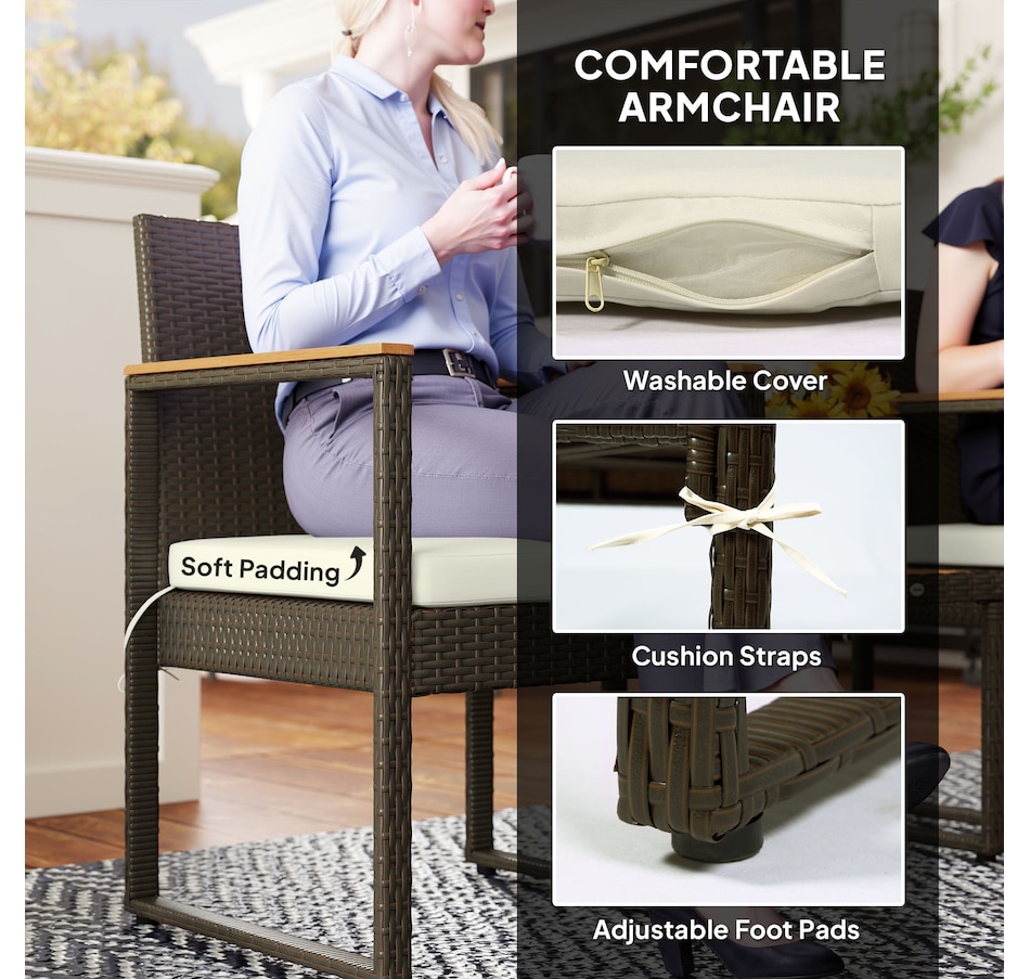 Image 964466_ALTMORE6.jpg, Product 964-466 / Price $179.99, Outsunny 3 Pieces Wicker Patio Furniture Set, Rattan Bistro Set, White from Outsunny on TSC.ca's Home & Garden department