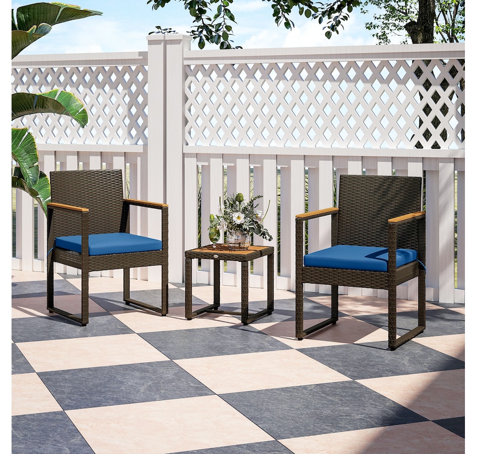 Image 964466_ALTMORE9.jpg, Product 964-466 / Price $179.99, Outsunny 3 Pieces Wicker Patio Furniture Set, Rattan Bistro Set, White from Outsunny on TSC.ca's Home & Garden department