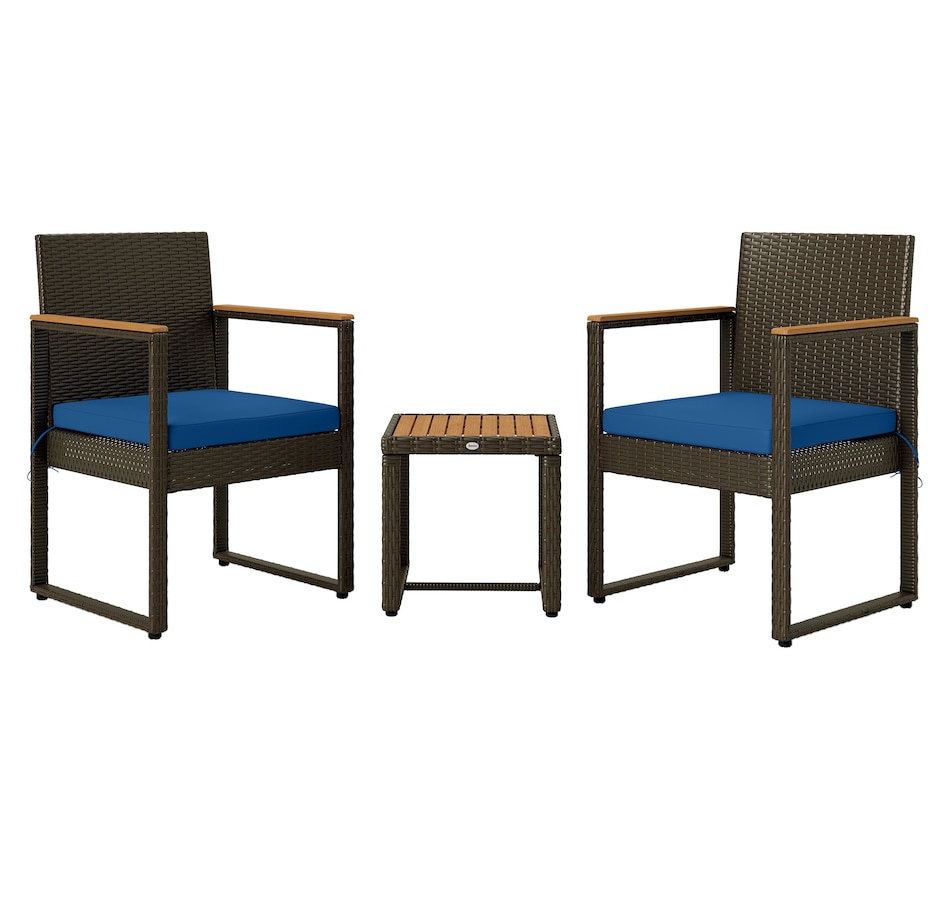 Image 964466_ST02.jpg, Product 964-466 / Price $179.99, Outsunny 3 Pieces Wicker Patio Furniture Set, Rattan Bistro Set, White from Outsunny on TSC.ca's Home & Garden department