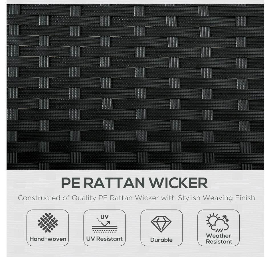 Image 964471_ALTMORE11.jpg, Product 964-471 / Price $319.99 - $339.99, Outsunny Wicker Double Chaise Lounge Chair Outdoor Recliner 2 Person Rattan Patio Reclining Sunbed Furniture Cushioned w/Adjustable Backrest from Outsunny on TSC.ca's Home & Garden department