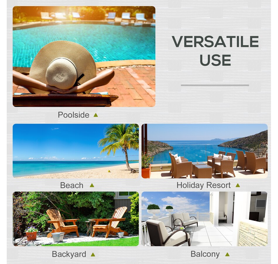 Image 964471_ALTMORE6.jpg, Product 964-471 / Price $319.99 - $339.99, Outsunny Wicker Double Chaise Lounge Chair Outdoor Recliner 2 Person Rattan Patio Reclining Sunbed Furniture Cushioned w/Adjustable Backrest from Outsunny on TSC.ca's Home & Garden department