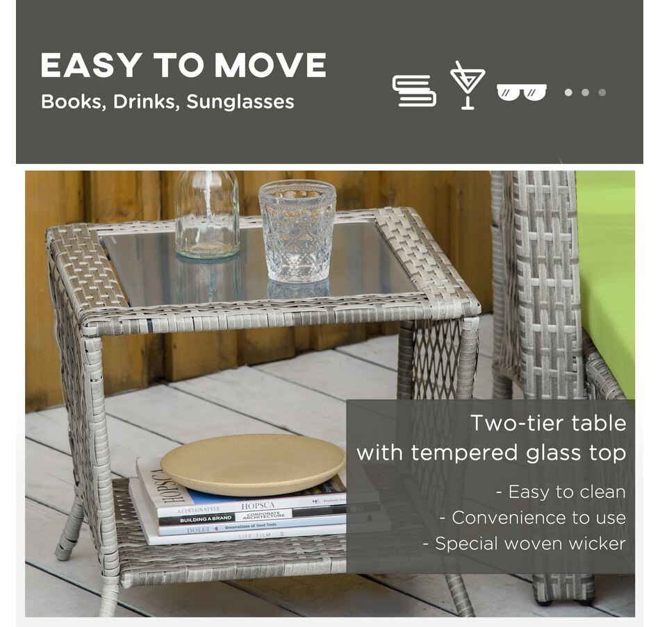 Image 964475_ALTMORE13.jpg, Product 964-475 / Price $249.99, Outsunny 2 Pieces Wicker Patio Lounge Set w/ Cushions from Outsunny on TSC.ca's Home & Garden department