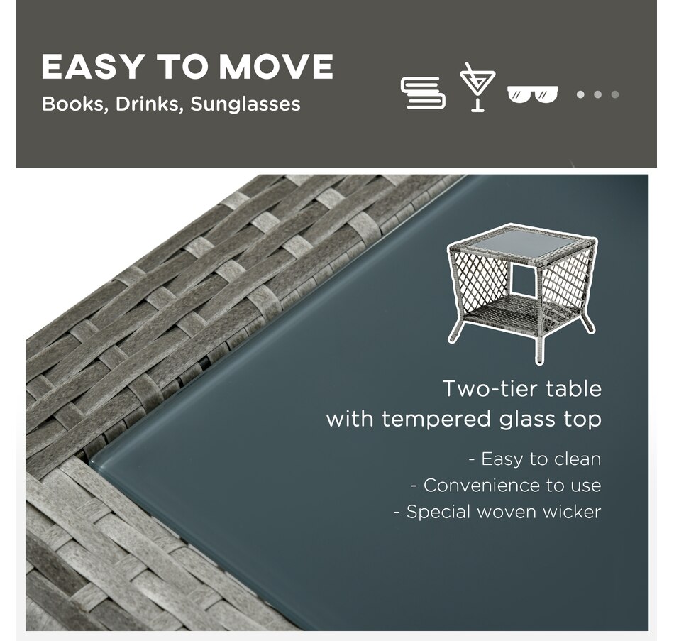 Image 964475_ALTMORE6.jpg, Product 964-475 / Price $249.99, Outsunny 2 Pieces Wicker Patio Lounge Set w/ Cushions from Outsunny on TSC.ca's Home & Garden department