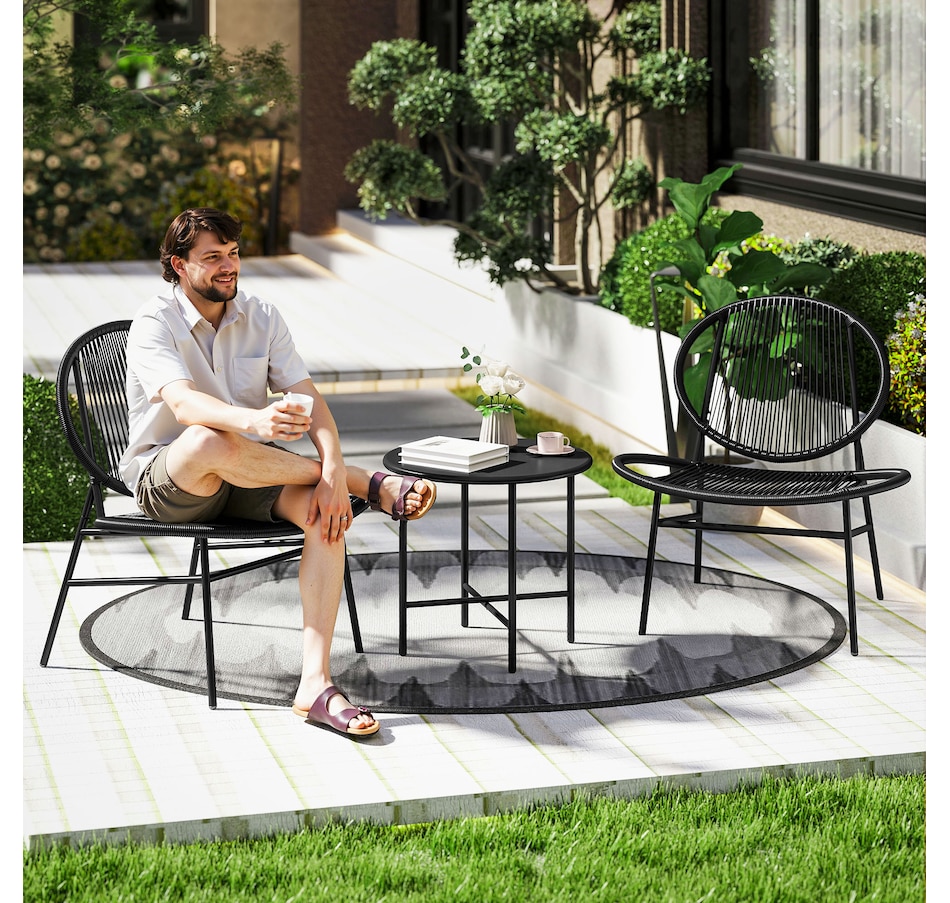 Image 964482_ALTMORE1.jpg, Product 964-482 / Price $159.99, Outsunny Wicker Patio Furniture Bistro Set with Acapulco Chairs, Black from Outsunny on TSC.ca's Home & Garden department