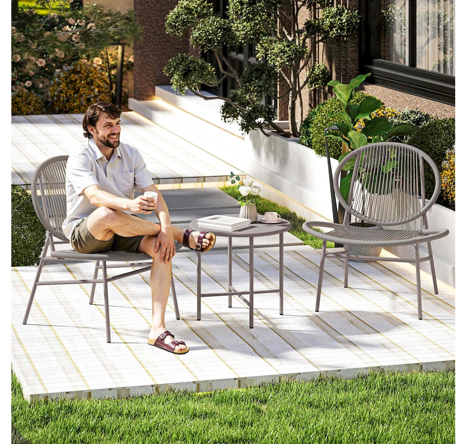 Image 964482_ALTMORE24.jpg, Product 964-482 / Price $159.99, Outsunny Wicker Patio Furniture Bistro Set with Acapulco Chairs, Black from Outsunny on TSC.ca's Home & Garden department