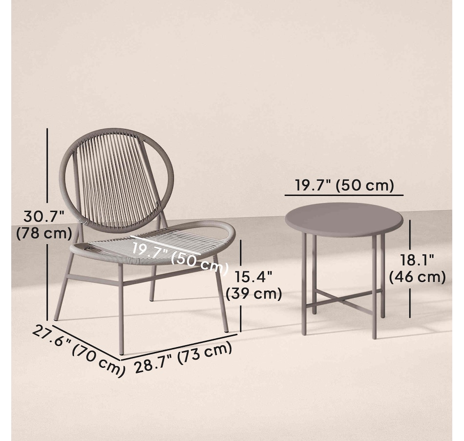 Image 964482_ALTMORE25.jpg, Product 964-482 / Price $159.99, Outsunny Wicker Patio Furniture Bistro Set with Acapulco Chairs, Black from Outsunny on TSC.ca's Home & Garden department