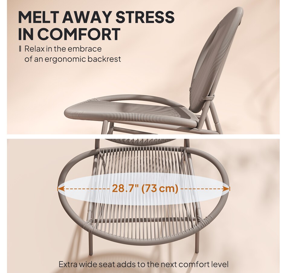 Image 964482_ALTMORE27.jpg, Product 964-482 / Price $159.99, Outsunny Wicker Patio Furniture Bistro Set with Acapulco Chairs, Black from Outsunny on TSC.ca's Home & Garden department