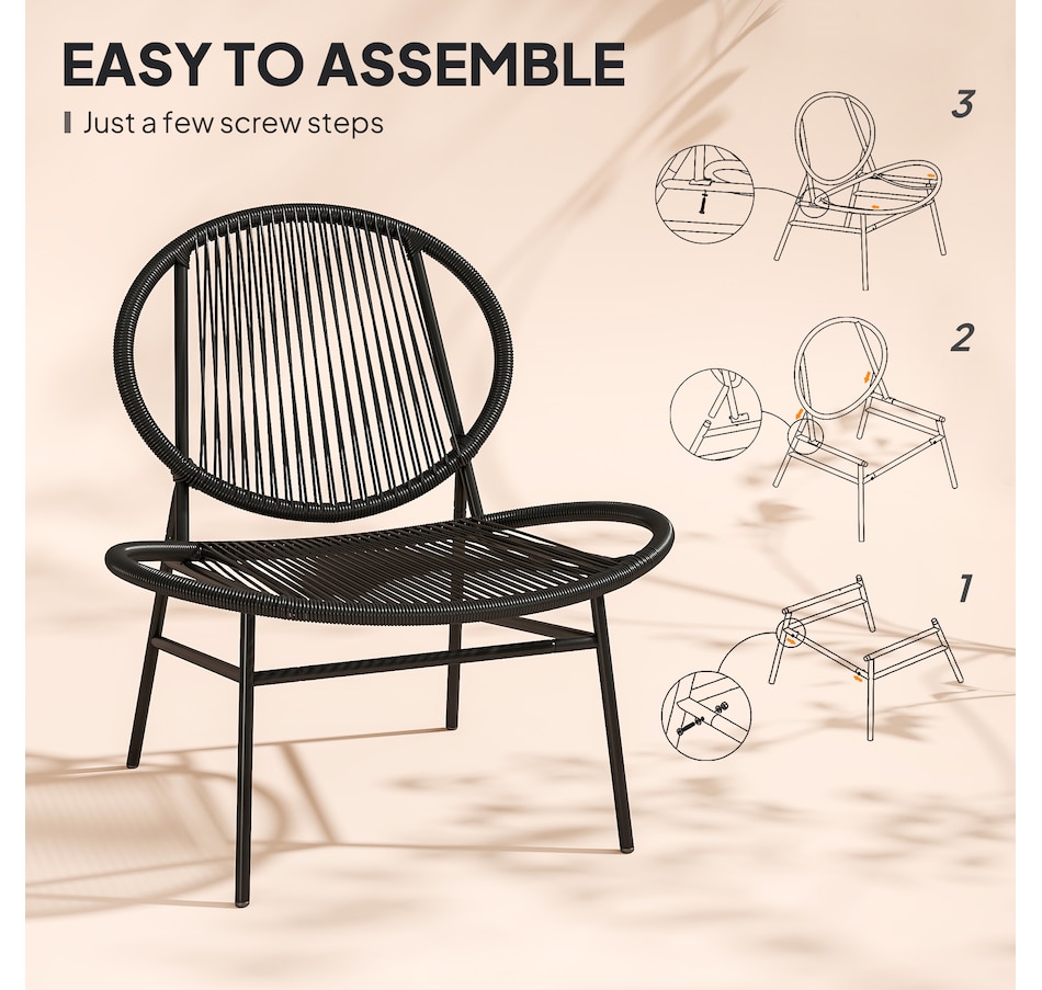 Image 964482_ALTMORE5.jpg, Product 964-482 / Price $159.99, Outsunny Wicker Patio Furniture Bistro Set with Acapulco Chairs, Black from Outsunny on TSC.ca's Home & Garden department