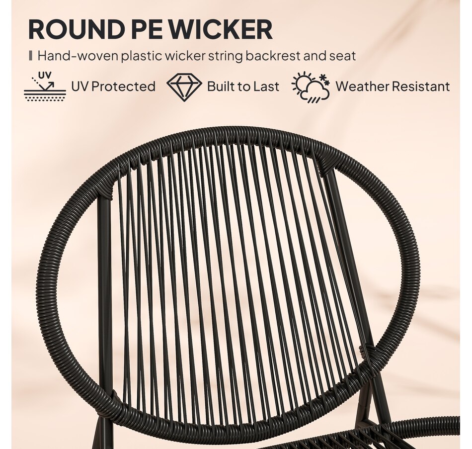Image 964482_ALTMORE6.jpg, Product 964-482 / Price $159.99, Outsunny Wicker Patio Furniture Bistro Set with Acapulco Chairs, Black from Outsunny on TSC.ca's Home & Garden department