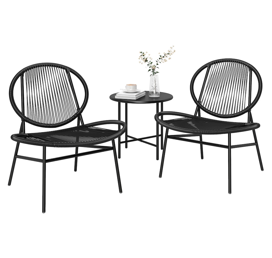 Image 964482_ST01.jpg, Product 964-482 / Price $159.99, Outsunny Wicker Patio Furniture Bistro Set with Acapulco Chairs, Black from Outsunny on TSC.ca's Home & Garden department