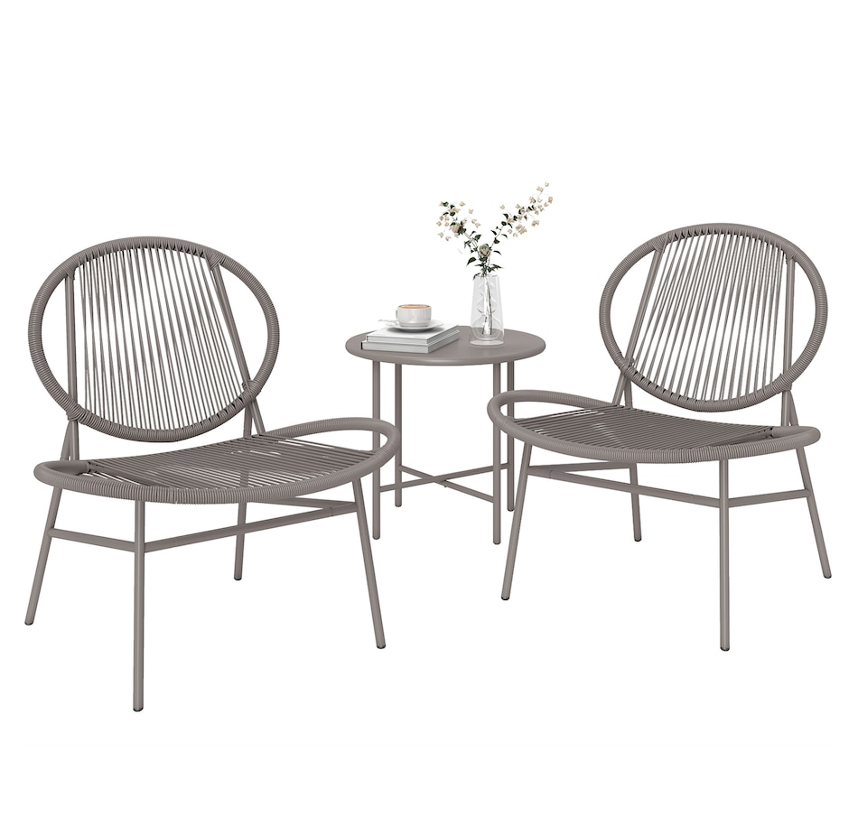 Image 964482_ST02.jpg, Product 964-482 / Price $159.99, Outsunny Wicker Patio Furniture Bistro Set with Acapulco Chairs, Black from Outsunny on TSC.ca's Home & Garden department