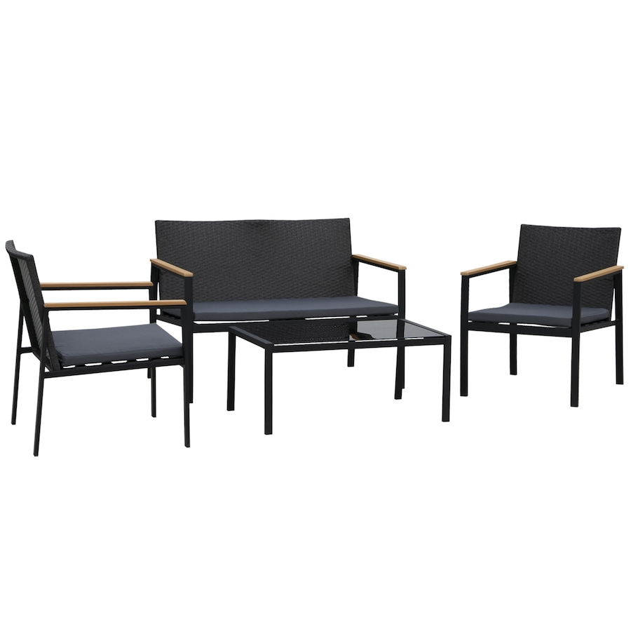 Image 964488.jpg, Product 964-488 / Price $219.99, Outsunny 4 Pieces Wicker Patio Furniture Set with Cushions from Outsunny on TSC.ca's Home & Garden department